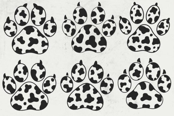 Animal Cow Paw Print Svg, Cow Spots Svg
