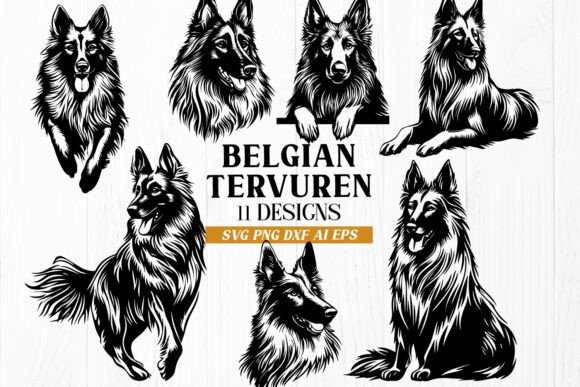 Belgian Tervuren SVG Bundle, Dog Prints