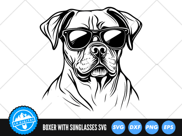 Boxer with Sunglasses SVG Boxer Dog Review