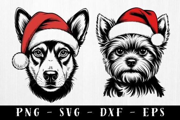 Christmas Dog Santa Hat SVG Set
