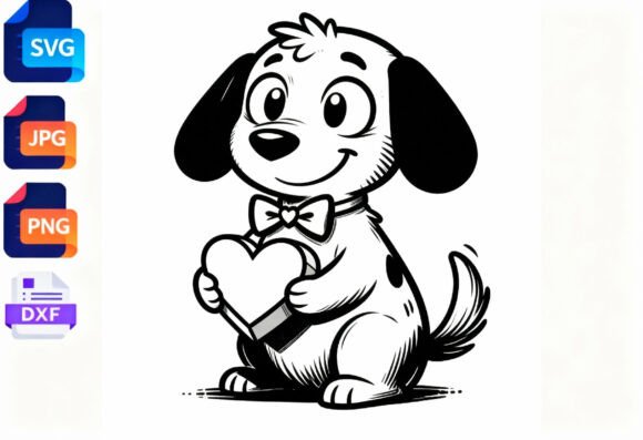 Cute Dog with Heart SVG Review