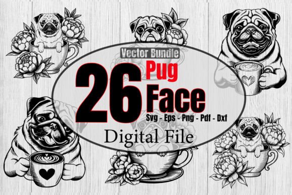Cute Pug Face Svg Bundle, Floral Animals: A Designer's Review