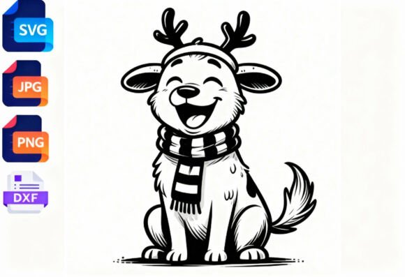 Cute Reindeer Dog Christmas Clipart SVG: A Designer’s Review