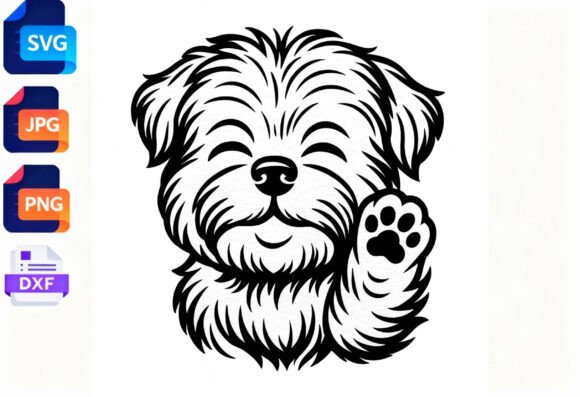 Cute Waving Dog Paw Print SVG – A Designer's Review