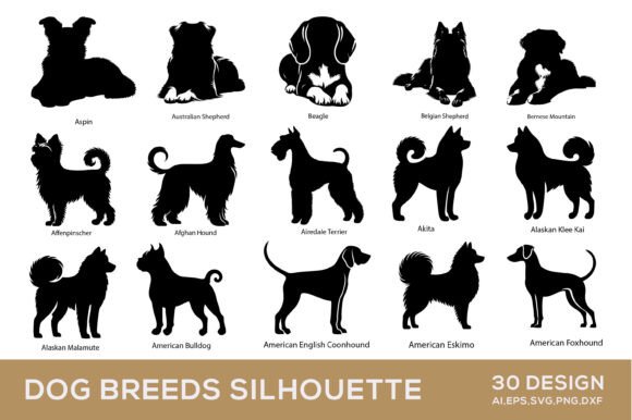 Dog Breeds Silhouette SVG Bundle