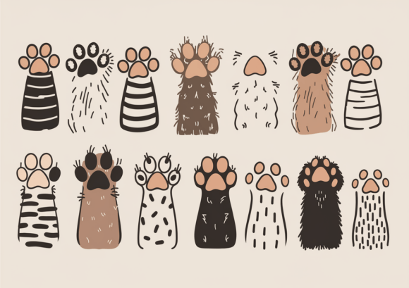 Dog Paw Bundle Svg, Cat Paw Vector Svg Review for Embroidery