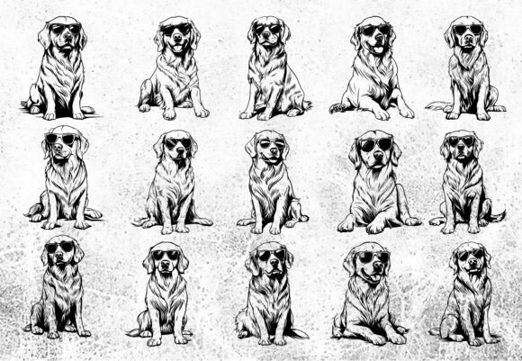 Dog with Sunglass SVG Bundle Cut File