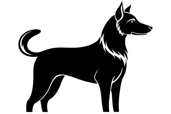 Elegant Dog Silhouette Illustration SVG