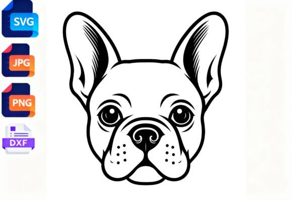 French Bulldog Face SVG Clipart Dog