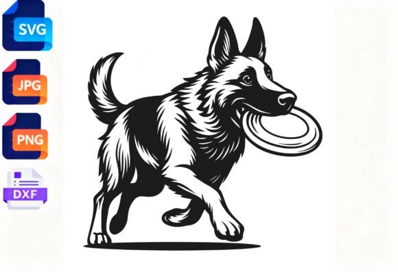 German Shepherd Dog Playing Frisbee SVG – A Designer's Honest Review