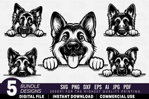 German Shepherd SVG: Peeking Dog Face Review