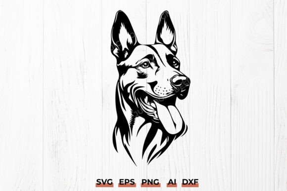 Happy Belgian Malinois SVG – Smiling Dog