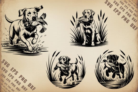 Hunting Dog with Duck SVG Bundle